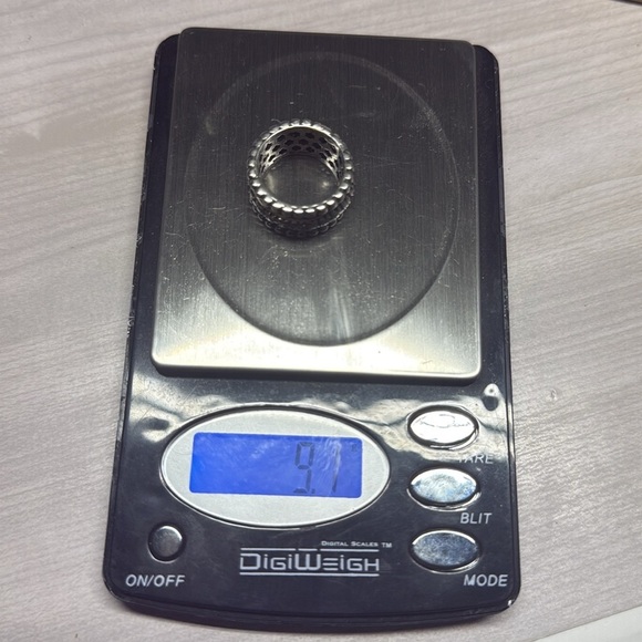 14k Solid Gold & 9.25 S. Silver spinning ring with zircons - Picture 8 of 8